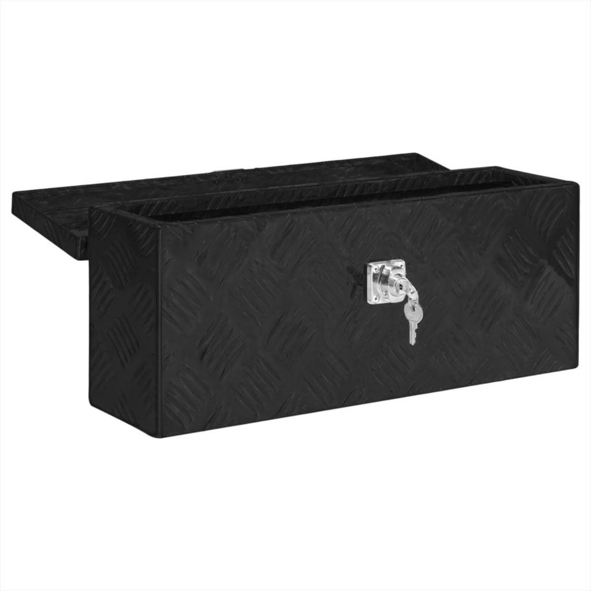 VIDAXL Boîte de rangement Noir 50x15x20,5 cm Aluminium