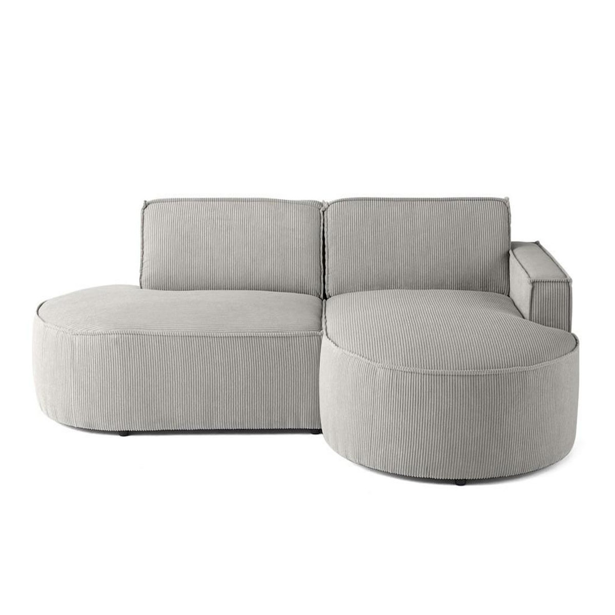 LISA DESIGN Spiaggia - canapé d'angle droit - forme arrondie - 4 places - en velours côtelé