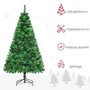 Voir la diapositive 4 : HOMCOM Sapin de Noël artificiel 782 branches épines grand réalisme avec pommes de pin - hauteur 180 cm vert