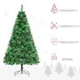 Voir la diapositive 4 : HOMCOM Sapin de Noël artificiel 782 branches épines grand réalisme avec pommes de pin - hauteur 180 cm vert