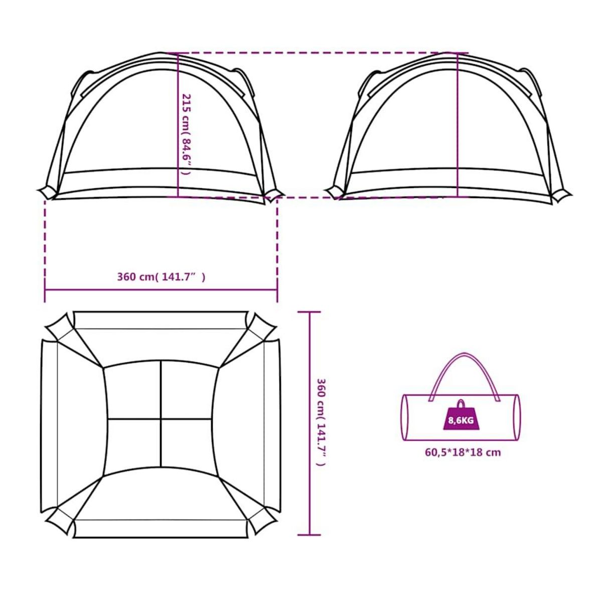 VIDAXL Tente de reception bleu impermeable