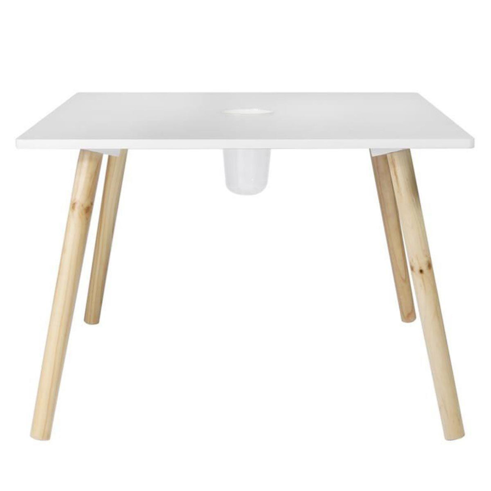 HOME DECO KIDS Table avec pot à crayons  gribouille  60cm blanc