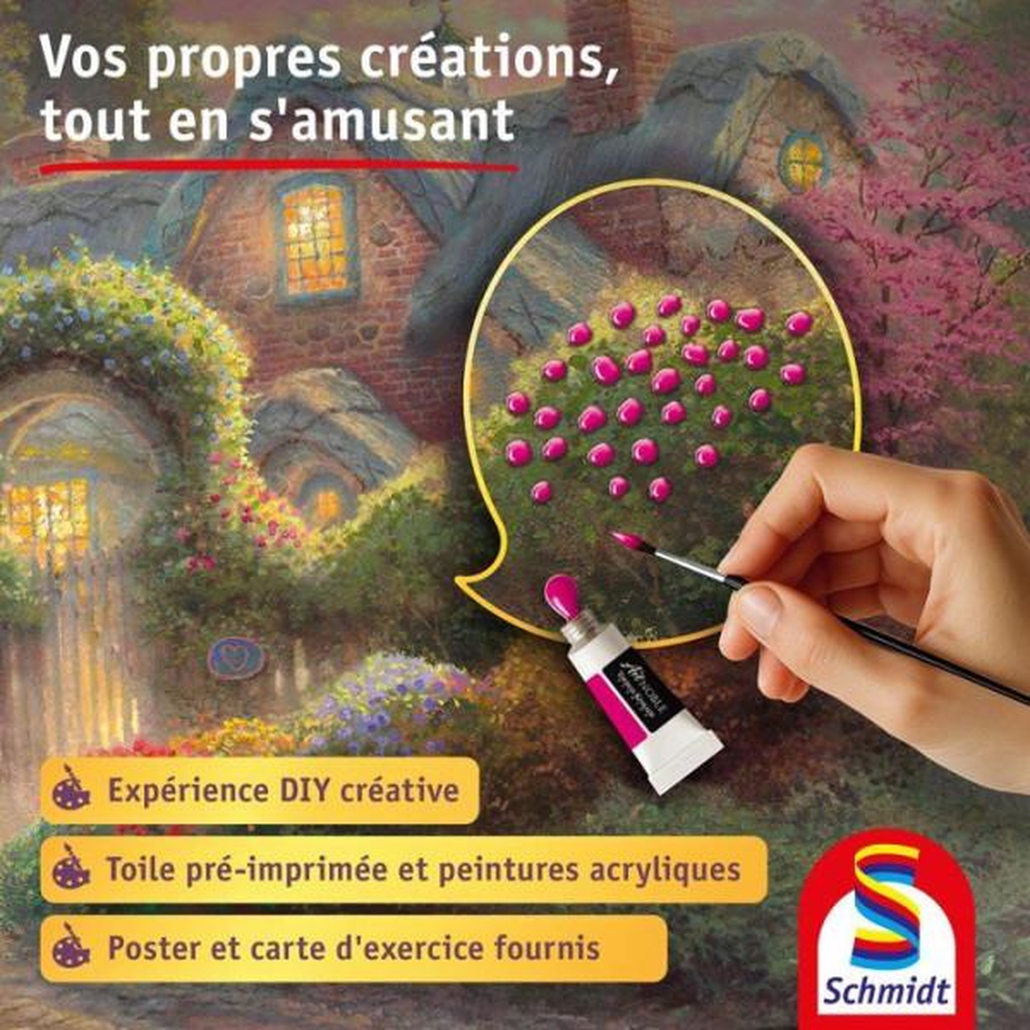 Voir la diapositive 3 : Schmidt Spiele My Art Noble - Kit de peinture Premium - SCHMIDT SPIELE - Cotage Fleuri - Des 12 ans