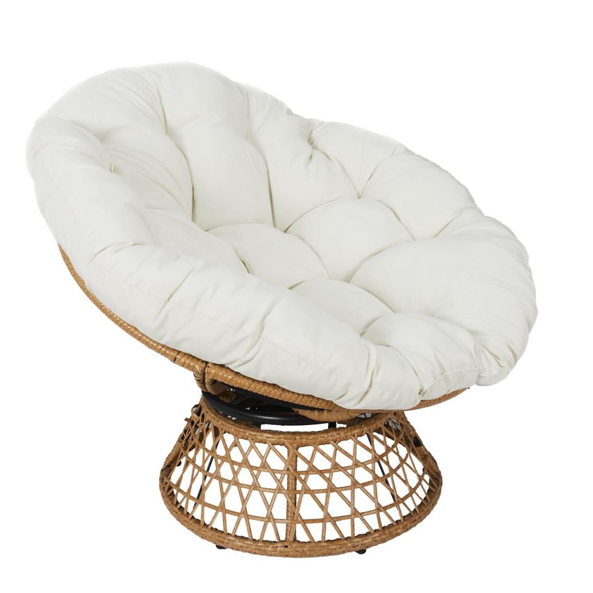 The Home Deco Factory Fauteuil & coussin  cancun  96cm marron & beige
