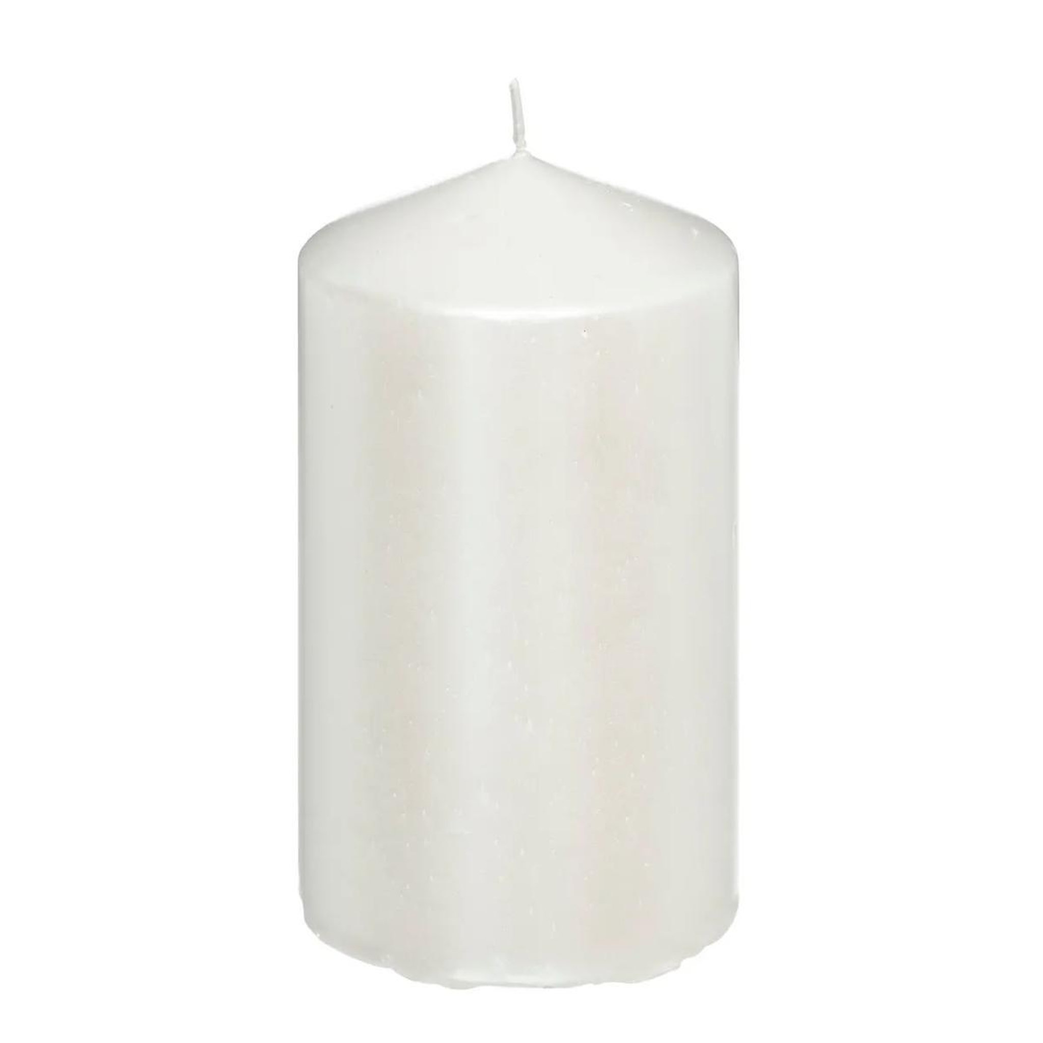 ATMOSPHERA Bougie ronde déco  satin  12cm blanc