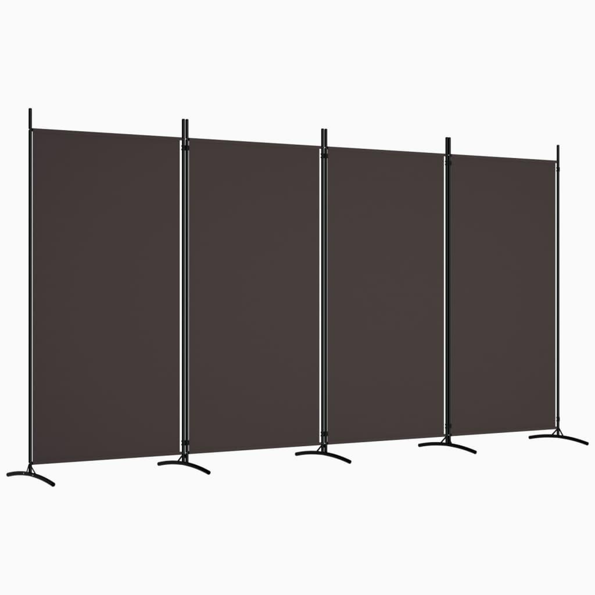 Voir la diapositive 2 : VIDAXL Cloison de separation 4 panneaux Marron 346x180 cm Tissu