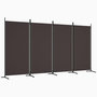 Voir la diapositive 2 : VIDAXL Cloison de separation 4 panneaux Marron 346x180 cm Tissu