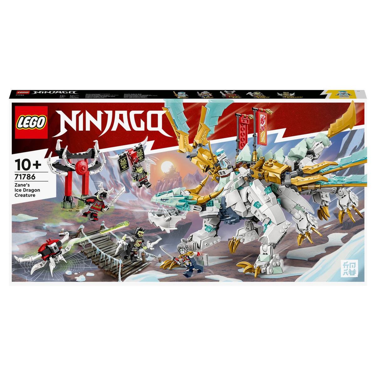 LEGO Ninjago 71786 La créature Dragon de glace de Zane, Jouet 2-en-1, Figurine de Dragon et Minifigurines