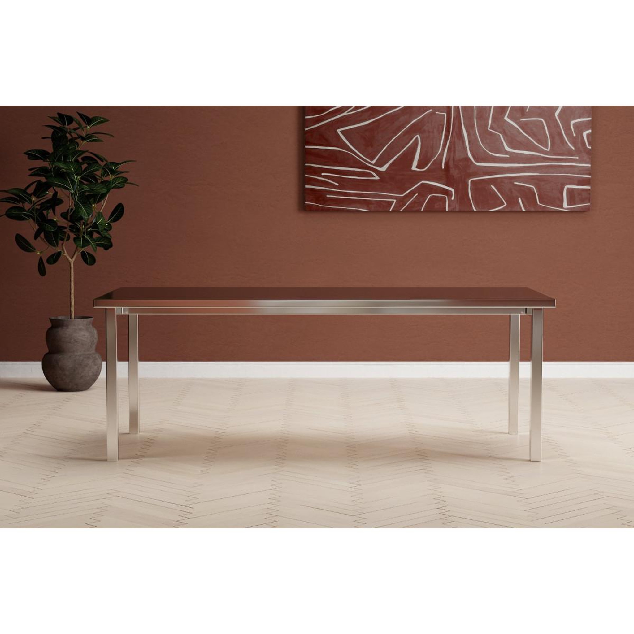 Voir la diapositive 4 : Paris Prix Table à manger en métal  cilo  210cm argent