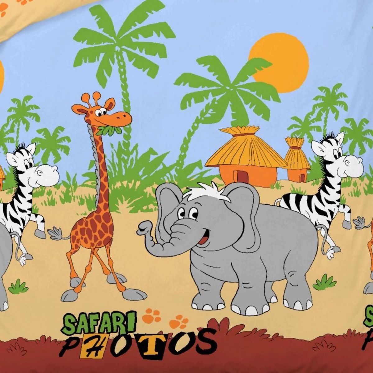 Dourev Housse de couette 140x200 SAFARI PHOTOS + 1 taie