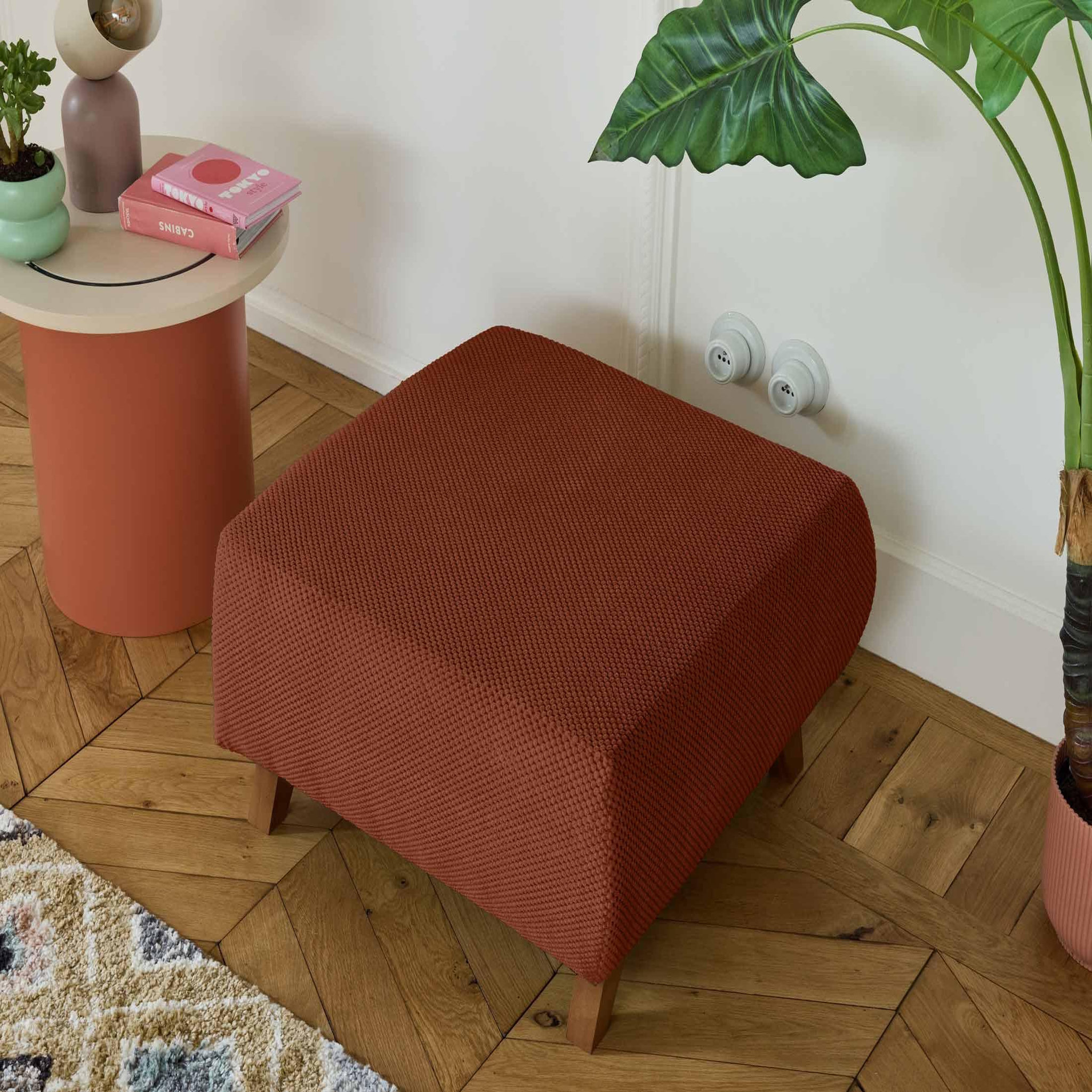 Voir la diapositive 4 : BEST MOBILIER Cristal - pouf modulable - 65 cm - en velours texturé