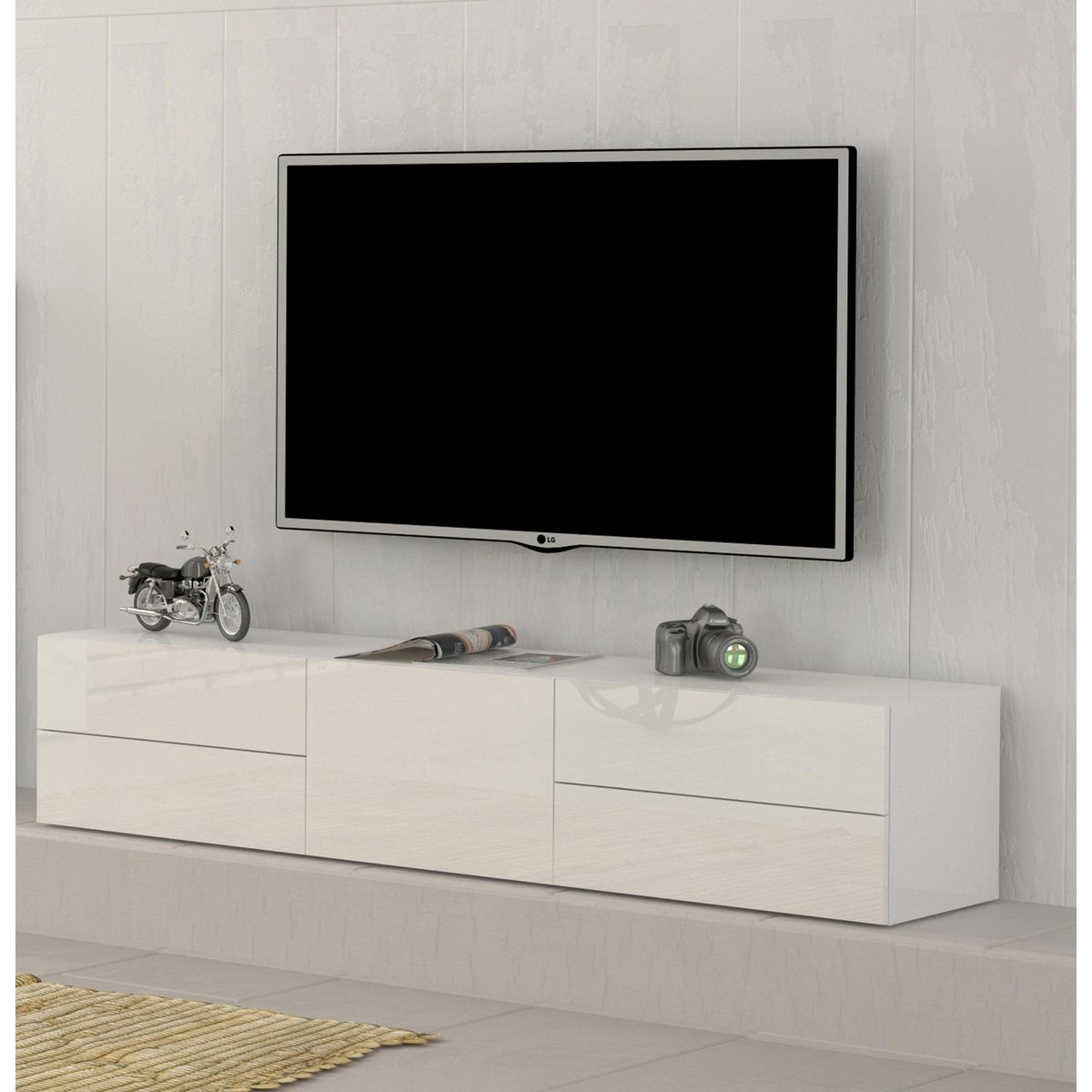Meuble TV 1 porte 4 tiroirs L170cm FLORENCE