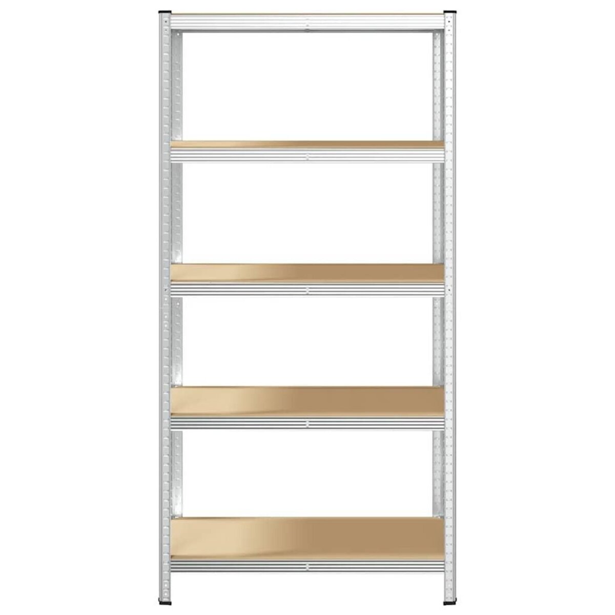 VIDAXL Etagere de rangement 5 niveaux Argente Acier et bois ingenierie