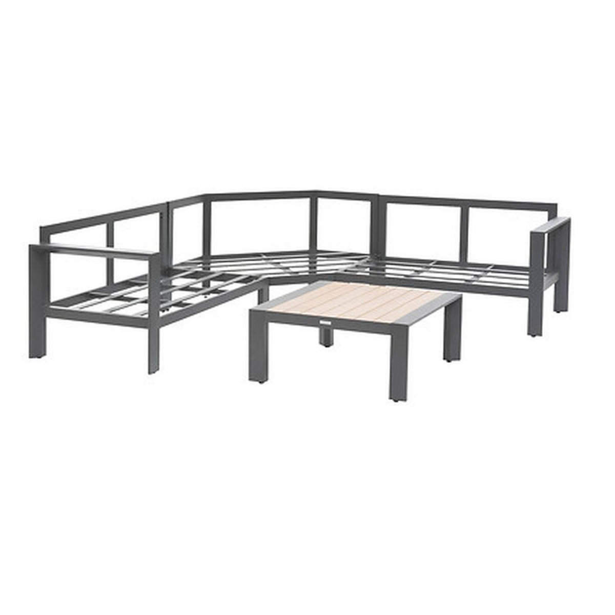 HESPERIDE Salon de jardin d'angle en aluminium 5 places EVASION