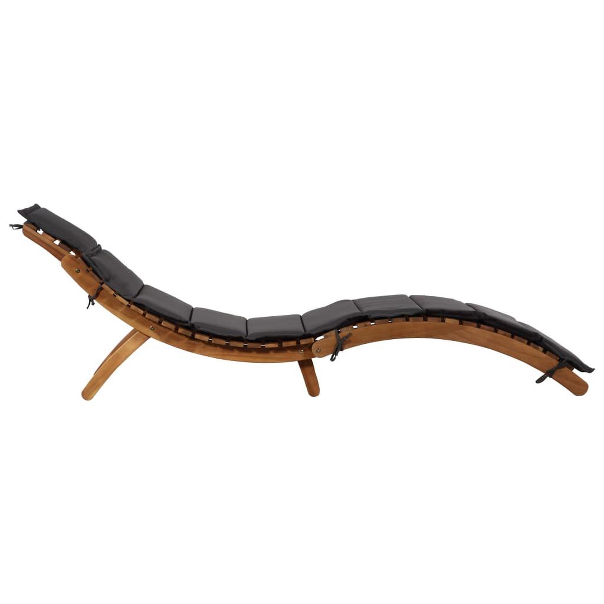 Voir la diapositive 3 : VIDAXL Chaises longues et coussins 2 pcs gris fonce bois massif acacia