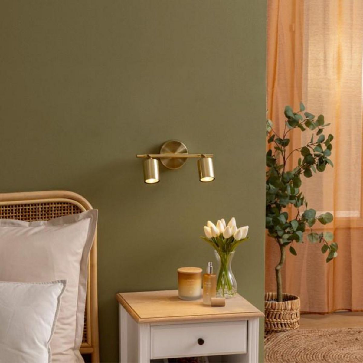 ATMOSPHERA Applique Murale 2 Spots Orientables  Vico  16cm Doré