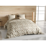 Les Ateliers du Linge Parure housse de couette 100%polyester 60gsm, carmel. Coloris disponibles : Marron, Beige
