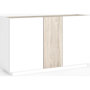 Voir la diapositive 6 : HOMIFAB Buffet 3 portes blanc et effet bois 130 cm - Josie