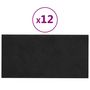 Voir la diapositive 2 : VIDAXL Panneaux muraux 12 pcs Noir 30x15 cm Velours 0,54 m²
