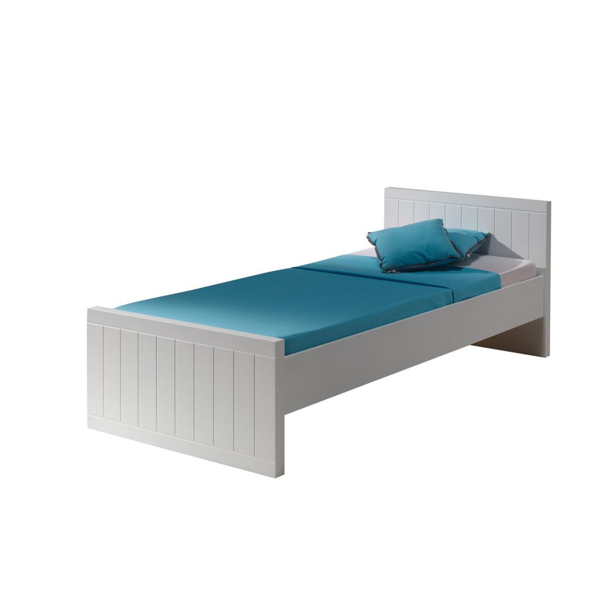 Voir la diapositive 2 : Paris Prix Pack - lit enfant, sommier, chevet & armoire  robin  90x200cm blanc