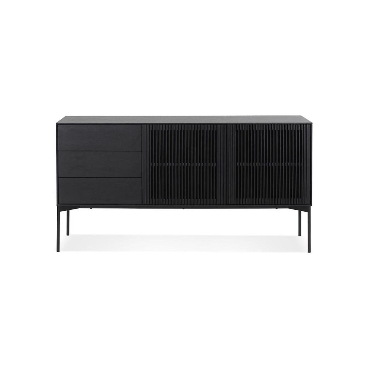 Paris Prix Buffet 3 Tiroirs & 2 Portes Design  Lasco  160cm Noir