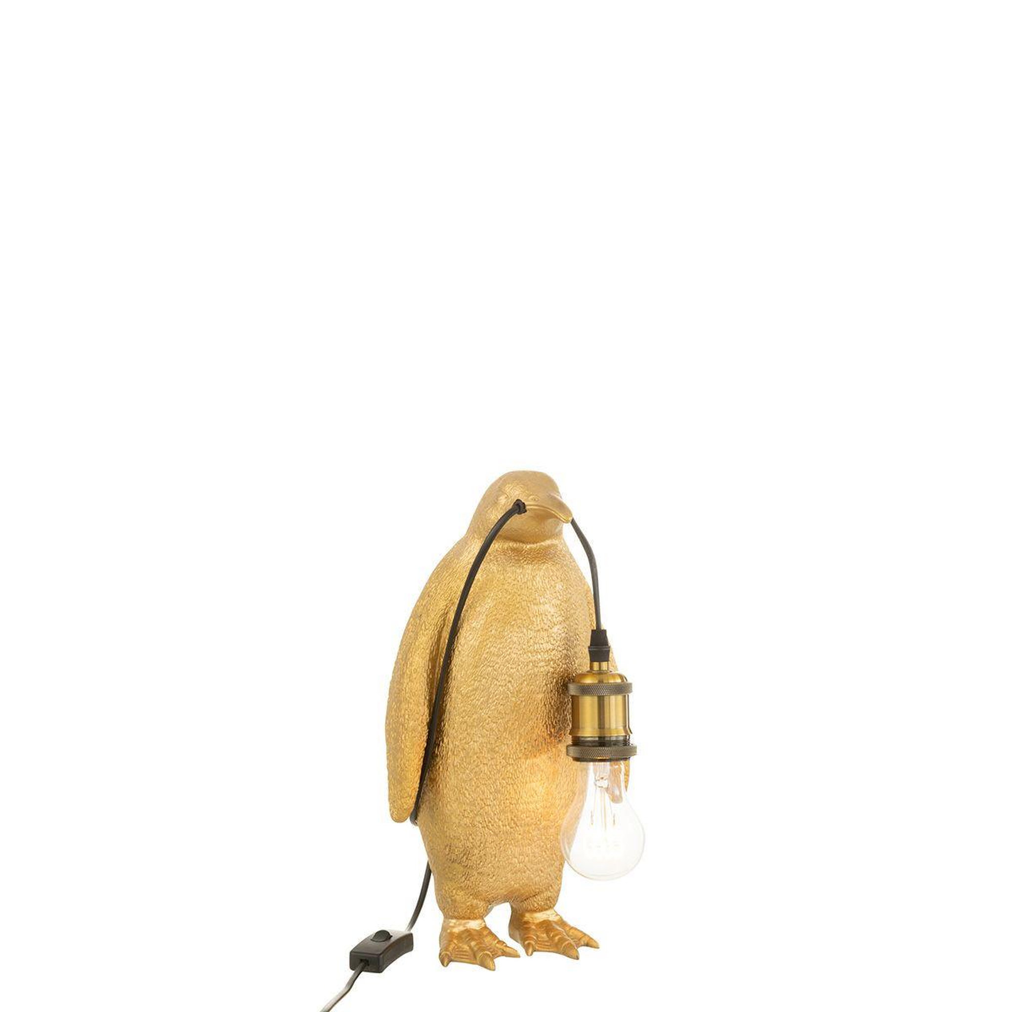 Voir la diapositive 2 : J-LINE Lampe à poser en résine  pingouin  35cm or