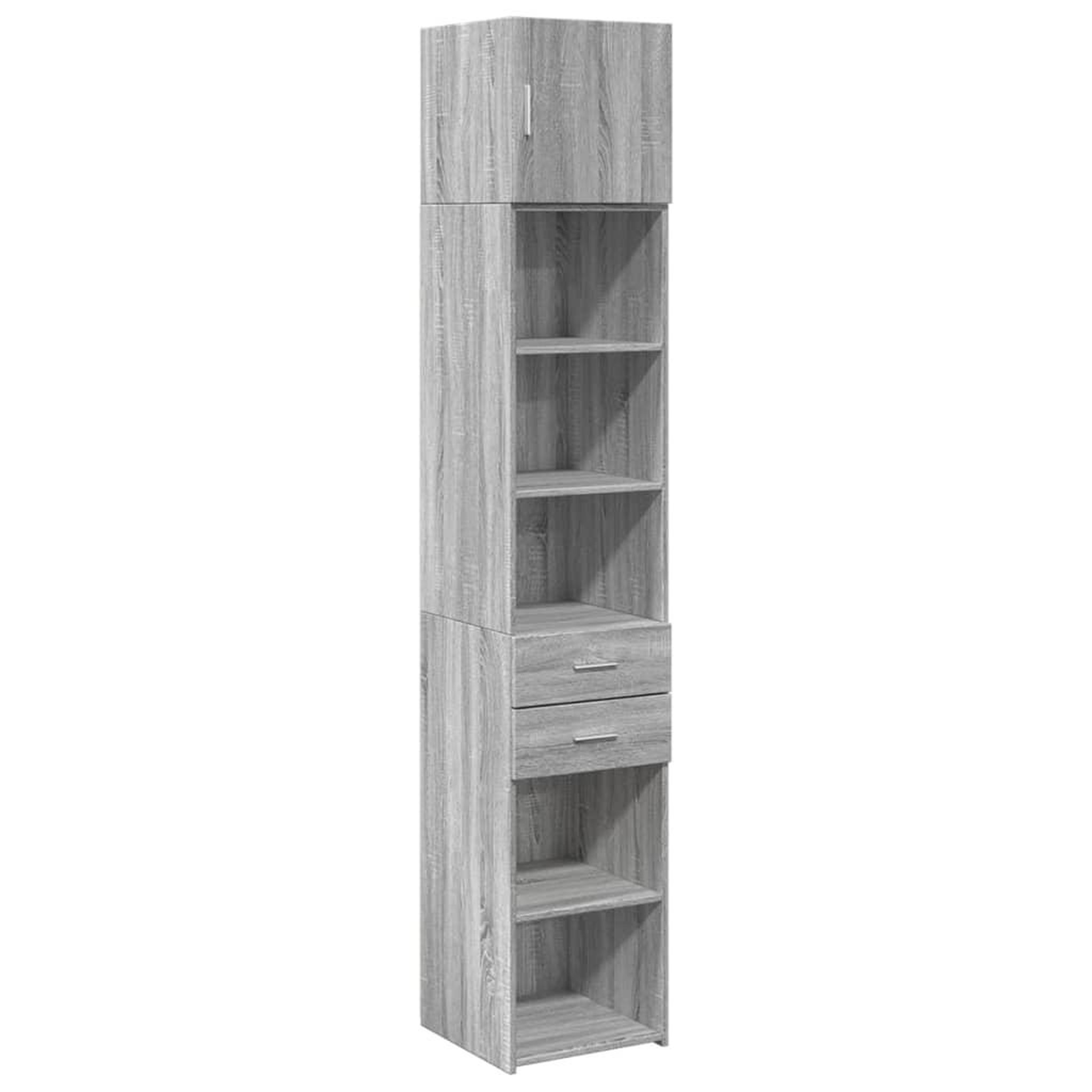 Voir la diapositive 2 : VIDAXL Armoire de rangement mince sonoma gris 40x42,5x225 cm