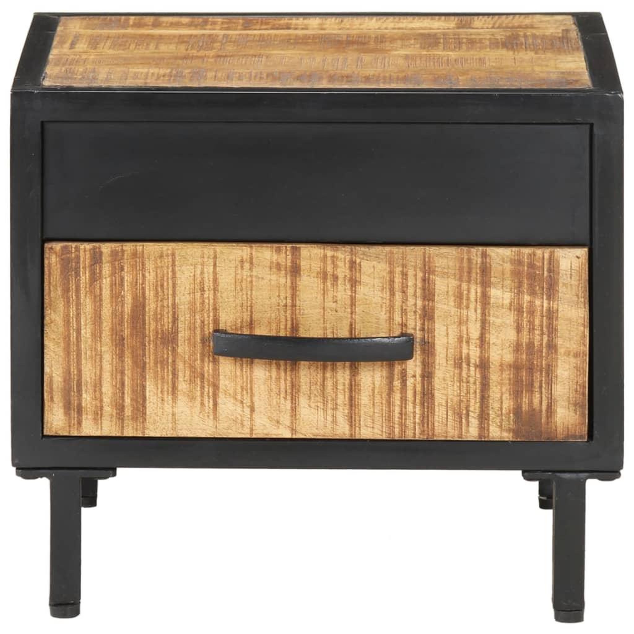 Voir la diapositive 2 : VIDAXL Table de chevet 40x40x35 cm bois de manguier brut