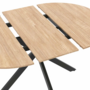 Voir la diapositive 3 : ID MARKET Table à manger extensible ronde ALIX 4-8 personnes pied araignée bois et noir 110-150 cm