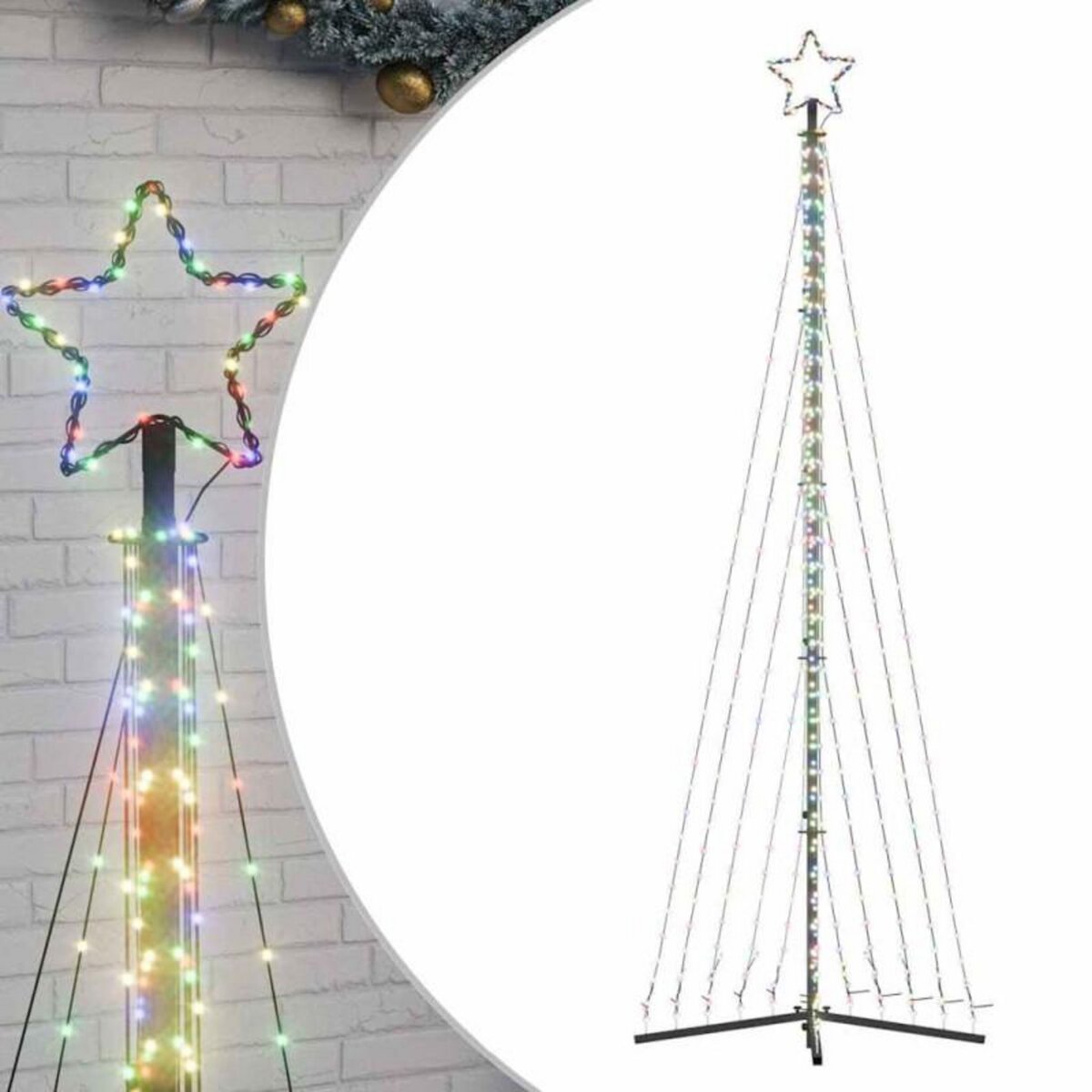 VIDAXL Guirlande de sapin de Noël 495 LED colorées 300,5 cm