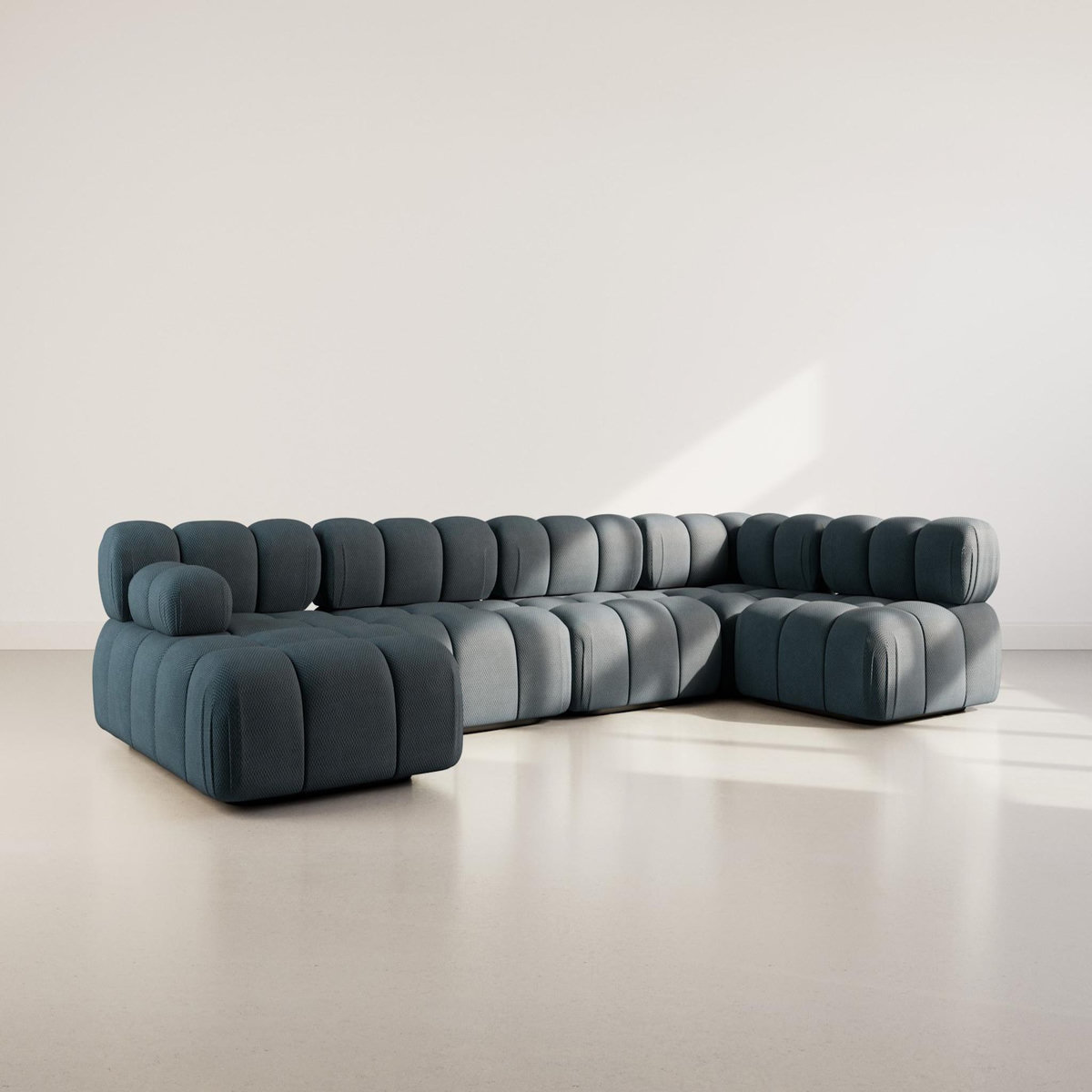 LISA DESIGN Ruby - canapé panoramique modulable d'angle droit 7 places en velours texturé