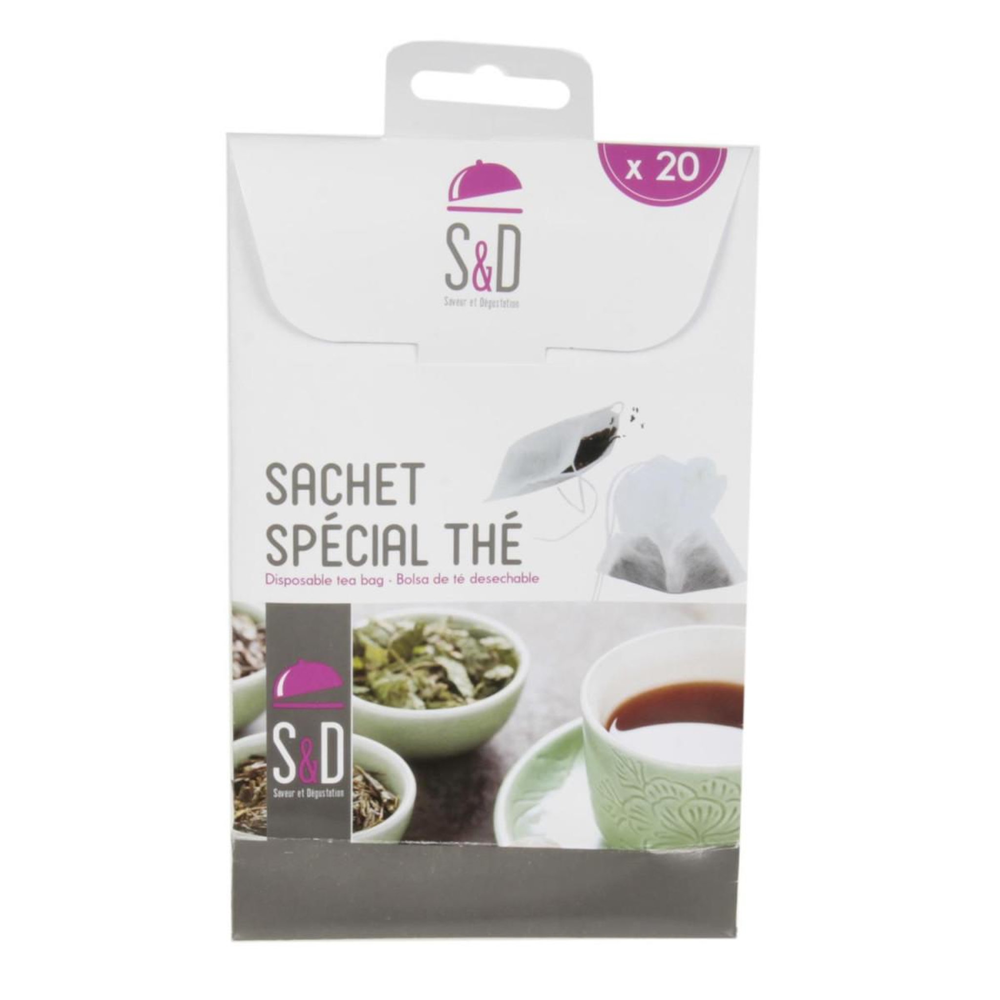 Voir la diapositive 1 : COOK CONCEPT Lot de 20 sachets à thé jetables  chai  10cm blanc