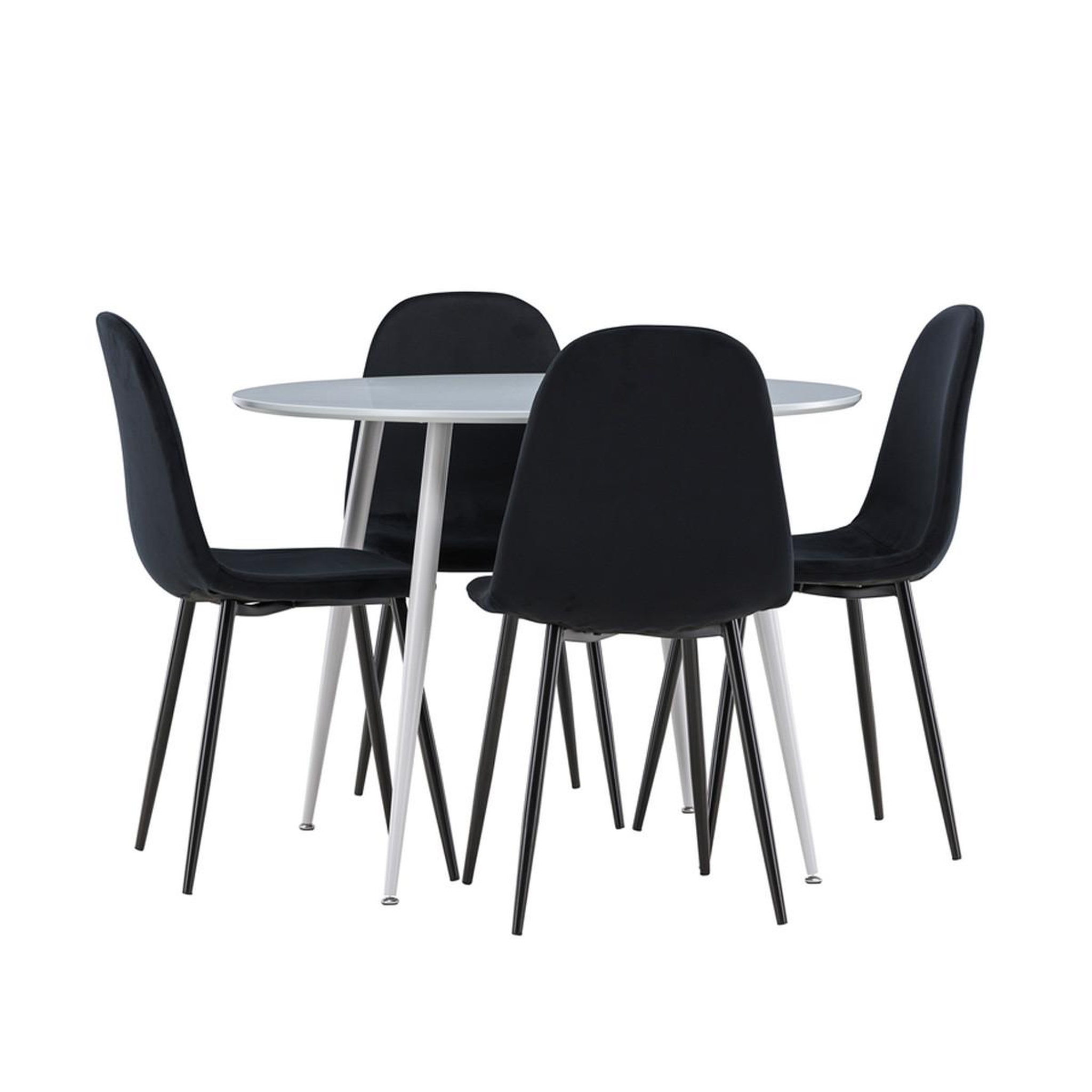 Paris Prix Ensemble table à manger & 4 chaises  plaza & polar  120cm gris & noir
