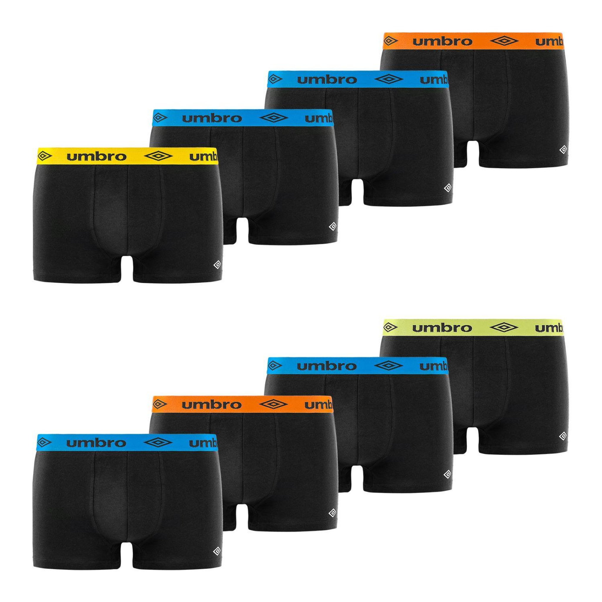 Voir la diapositive 1 : UMBRO Lot de 8 boxers homme en coton ceinture colorée