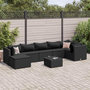 Voir la diapositive 1 : VIDAXL Salon de jardin 8 pcs avec coussins noir resine tressee