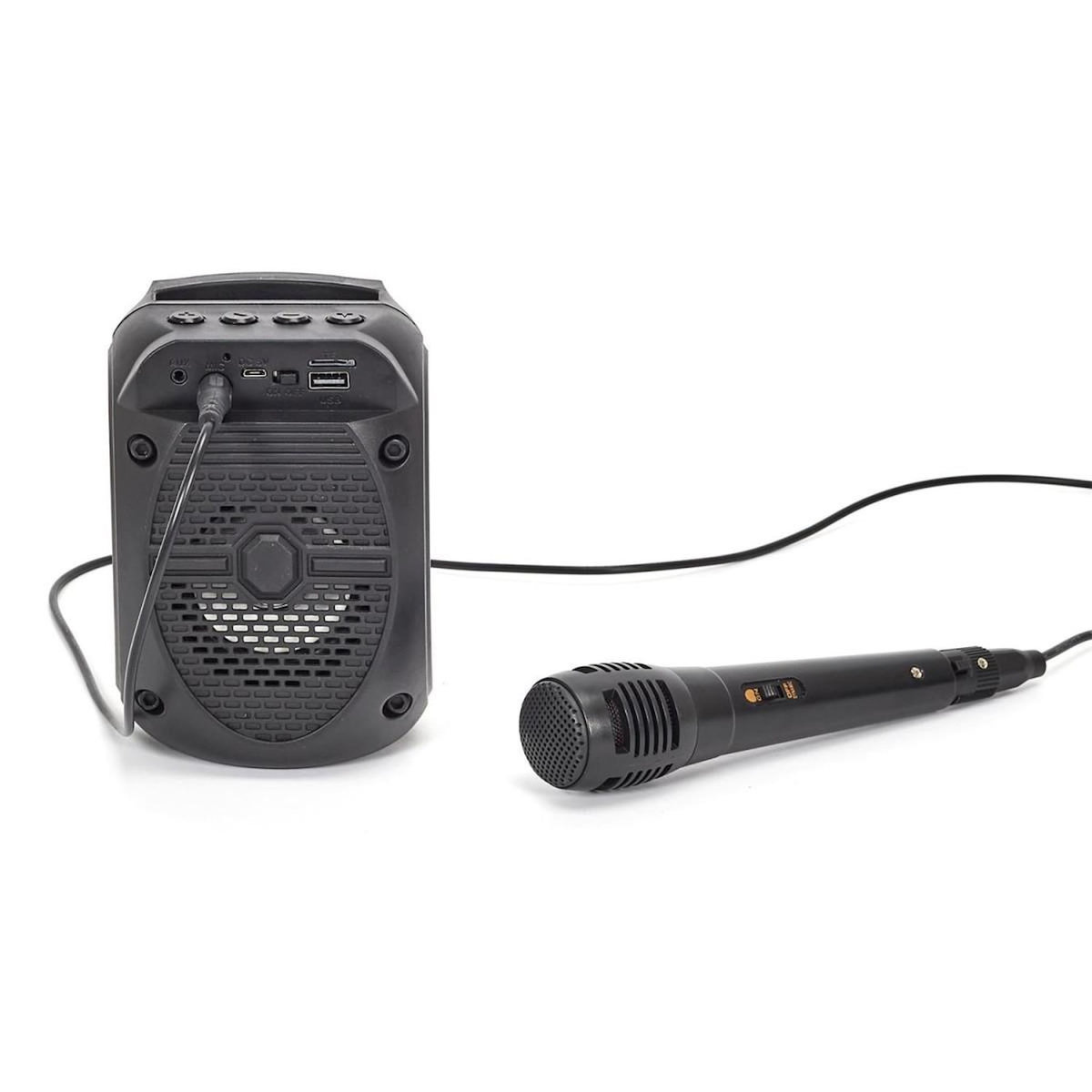 Paris Prix Enceinte Sans Fil  Karaoké & Micro  15cm Noir