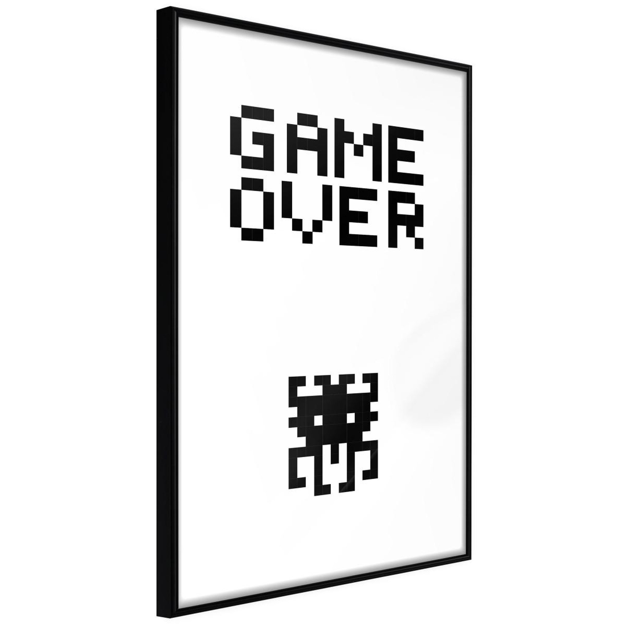 Paris Prix Affiche murale encadrée  game over. Coloris disponibles : Noir, Jaune