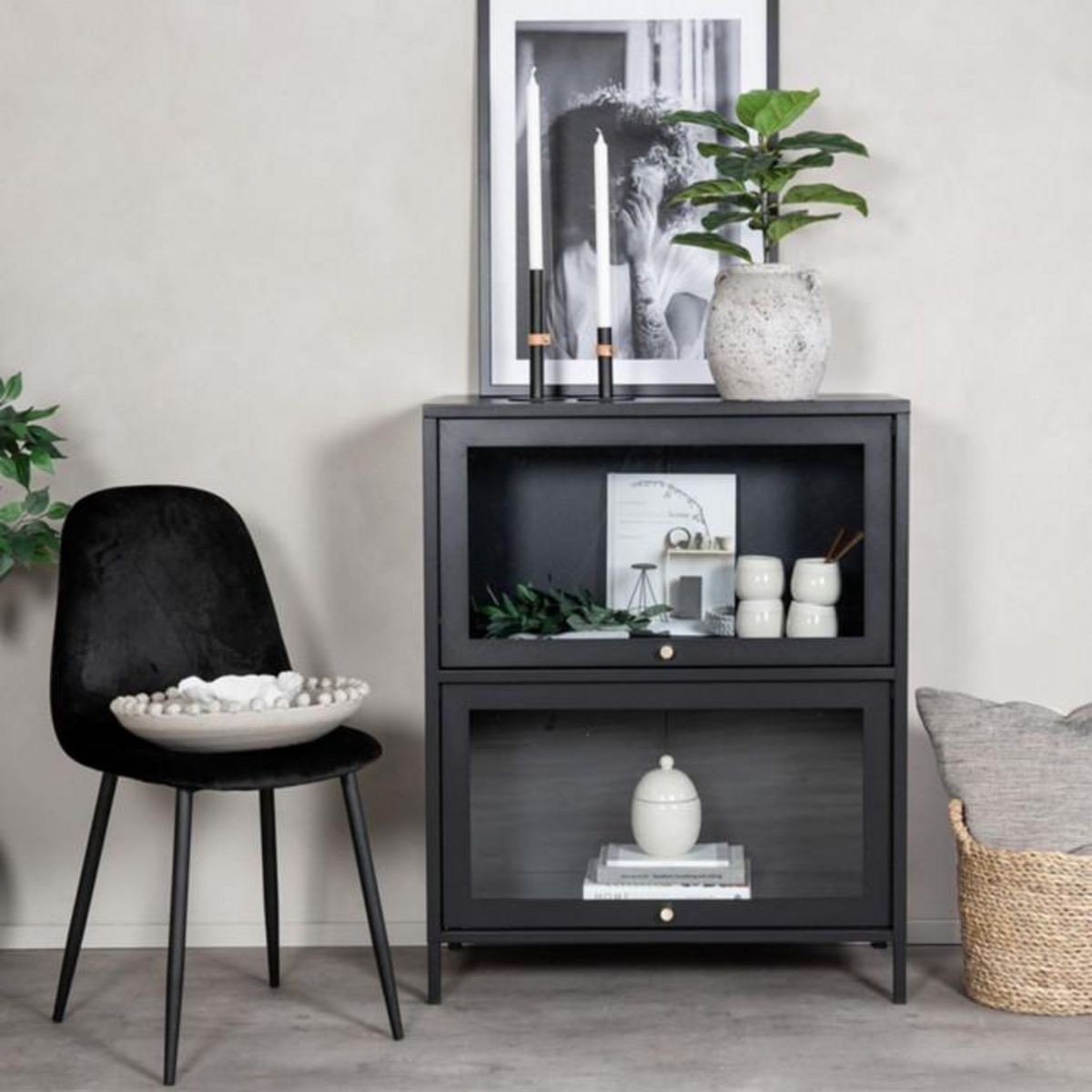 Paris Prix Vitrine 2 Portes  Bakal  100cm Noir