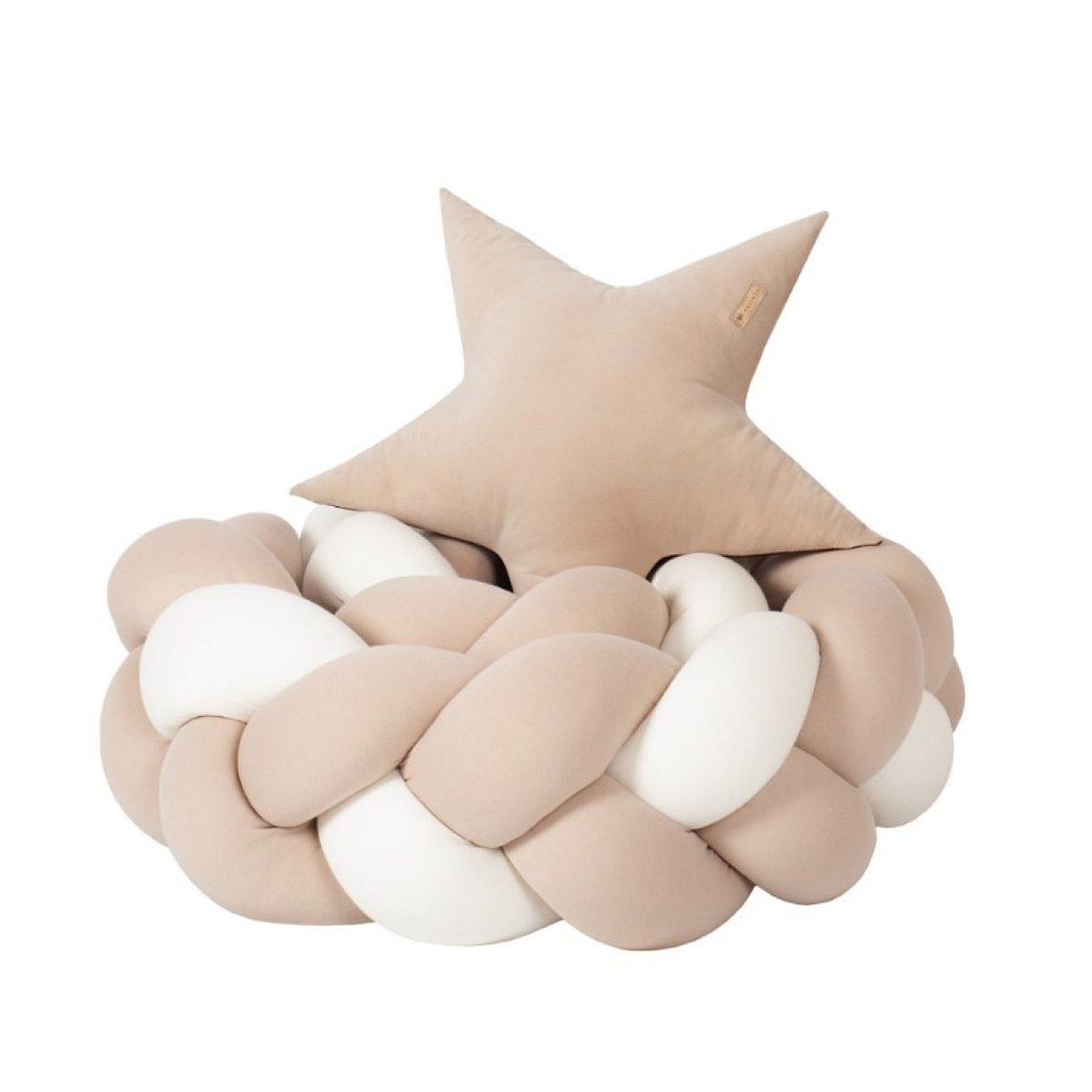 VELINDA Protection tressée lit bébé blanc cappuccino
