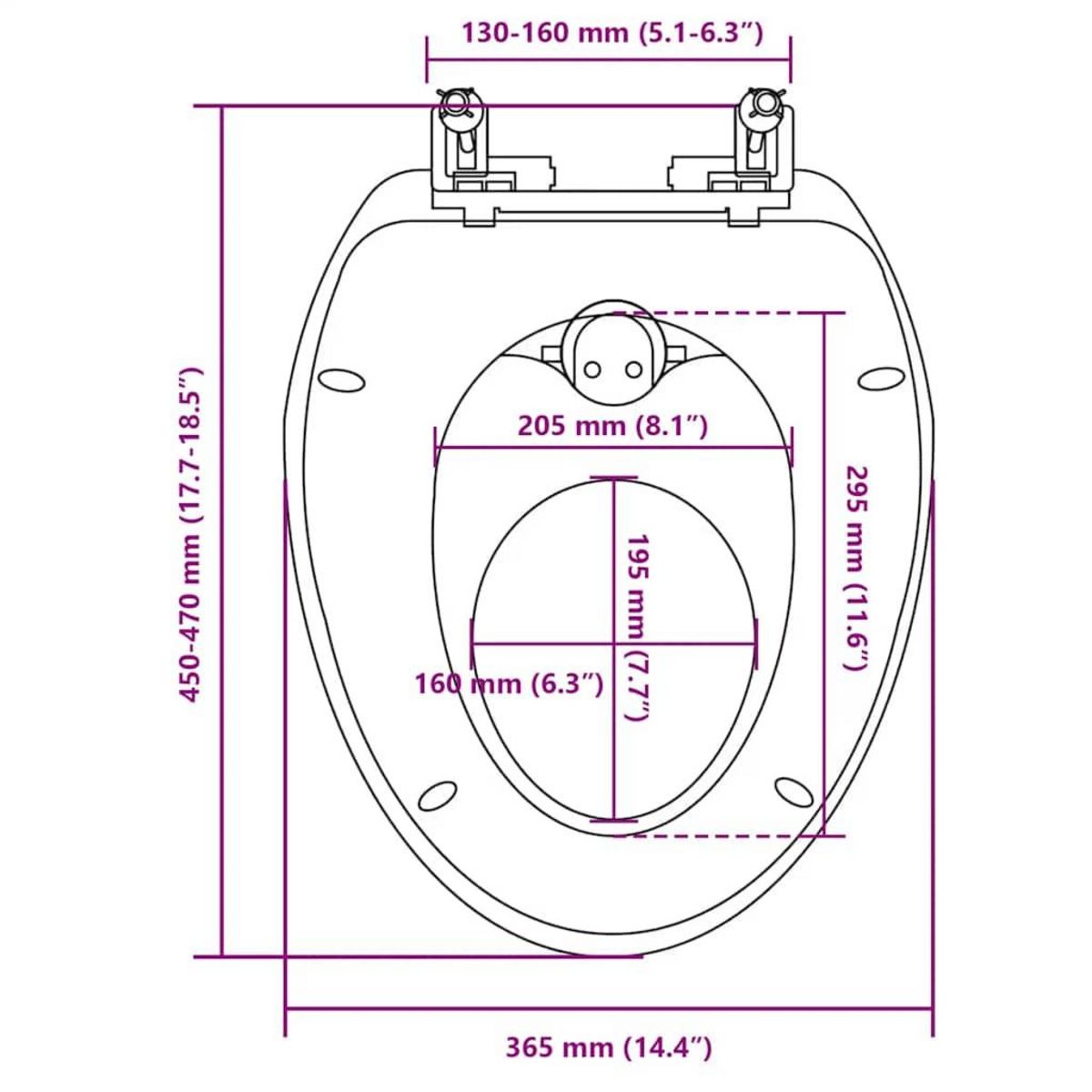 VIDAXL Siege de toilette a fermeture en douceur Blanc et jaune