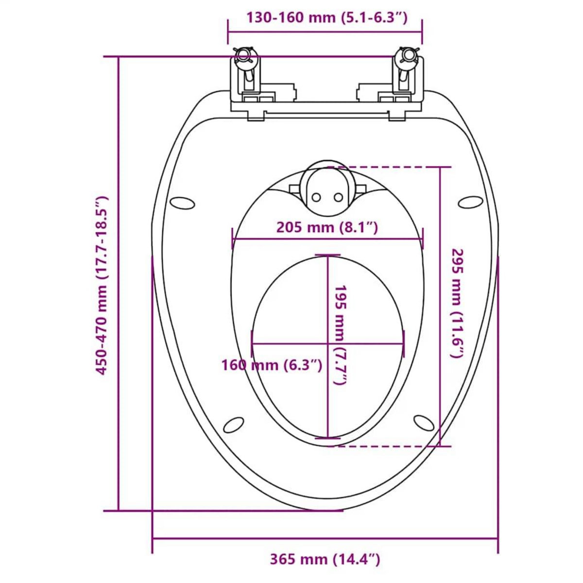 VIDAXL Siege de toilette a fermeture en douceur Blanc et jaune