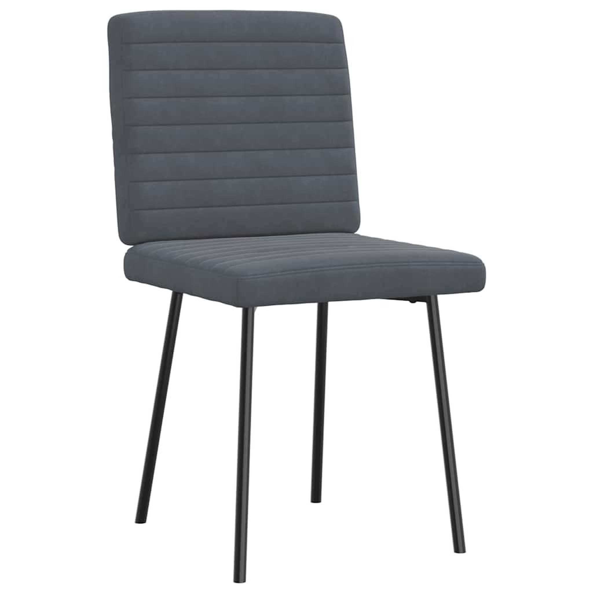 Voir la diapositive 3 : VIDAXL Chaises a manger lot de 6 gris fonce velours