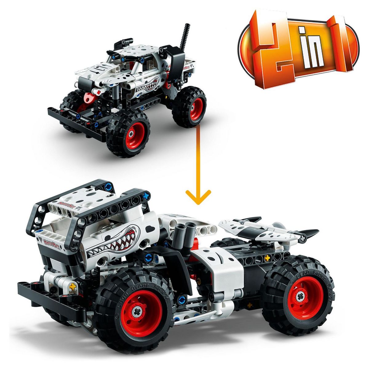 LEGO Technic 42150 Monster Jam Mutt Dalmatien, Jouet Monster Truck à Voiture de Course