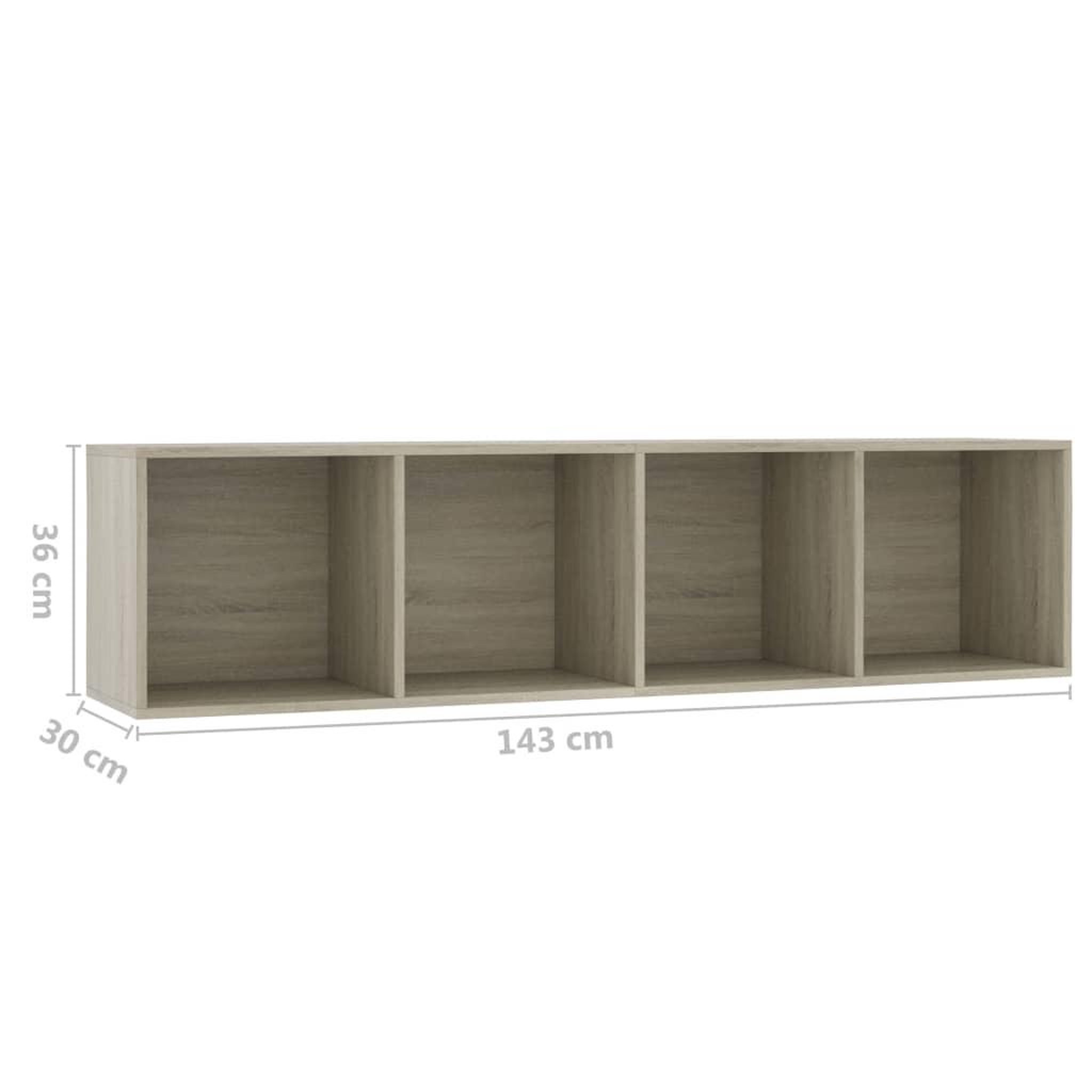 Voir la diapositive 6 : VIDAXL Bibliotheque/Meuble TV Chene sonoma 143x30x36 cm