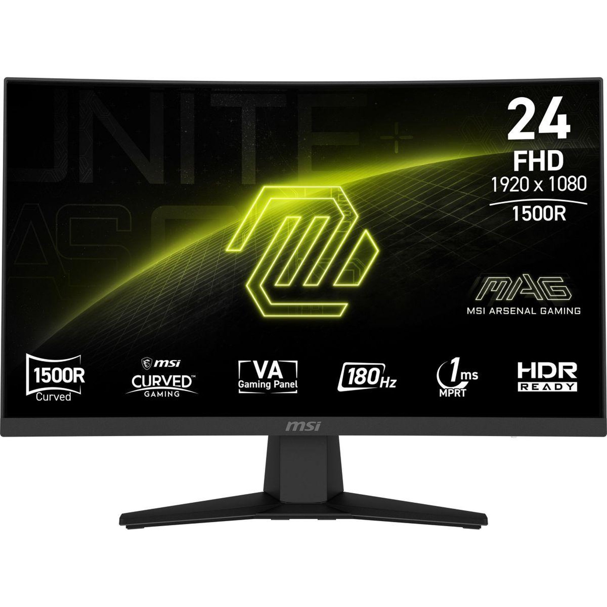 Voir la diapositive 2 : MSI Ecran PC Gamer MAG 244C 24  Incurvé 1500R Full HD 180Hz VA HDR10 Adaptive-Sync