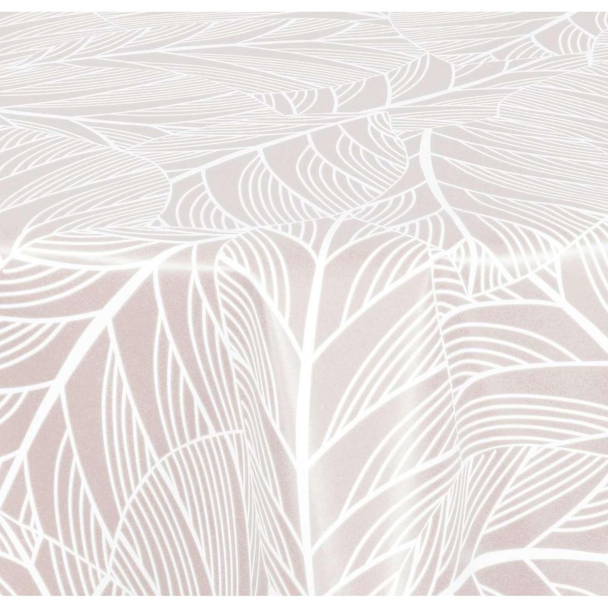 HABITABLE Nappe en toile cirée ronde Eloa - Diam. 135 cm - Ecru