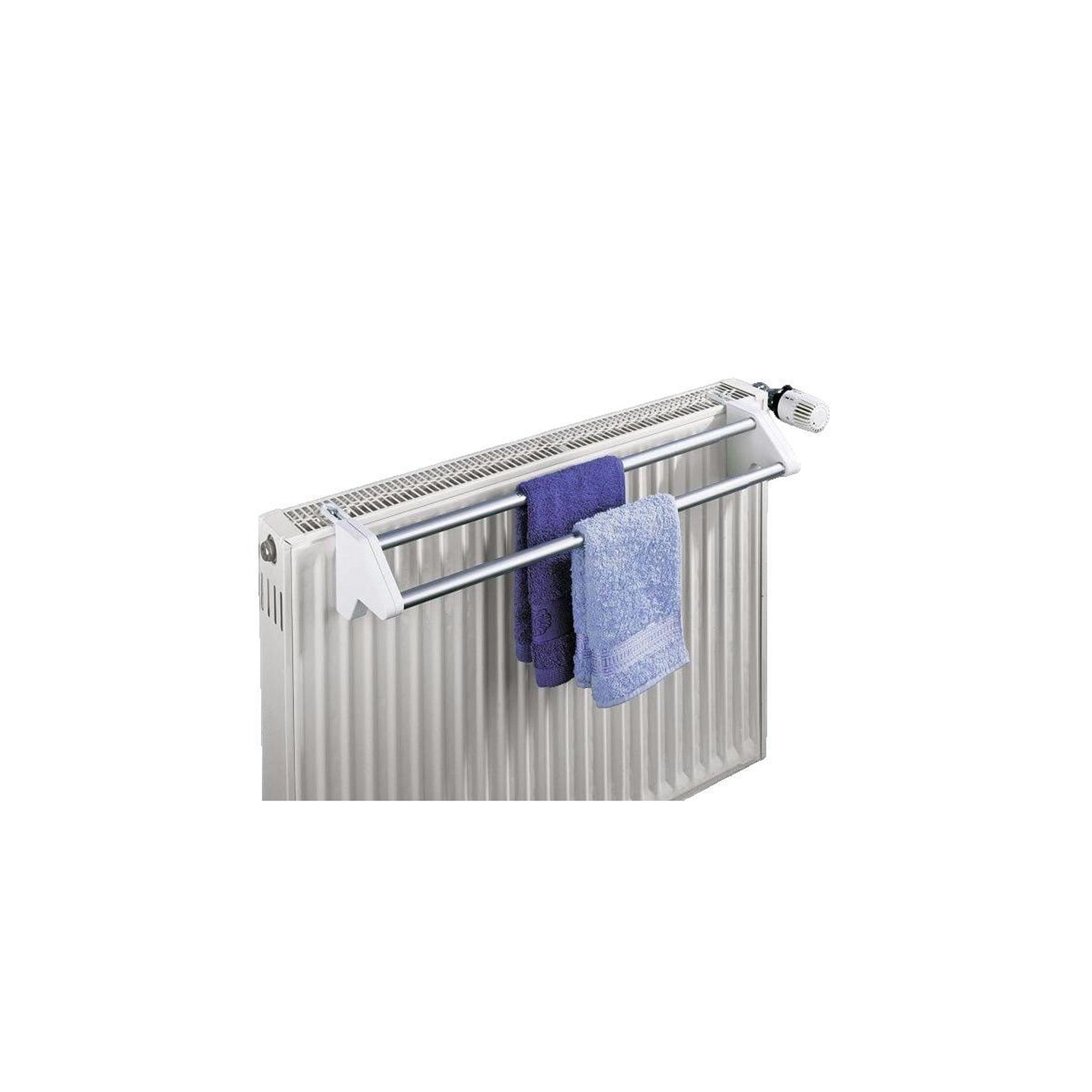 Voir la diapositive 2 : Wenko Séchoir Wenko Twin en aluminium inoxydable argenté