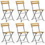 Voir la diapositive 2 : VIDAXL Chaises pliables de jardin lot de 6 Acier bois d'acacia massif