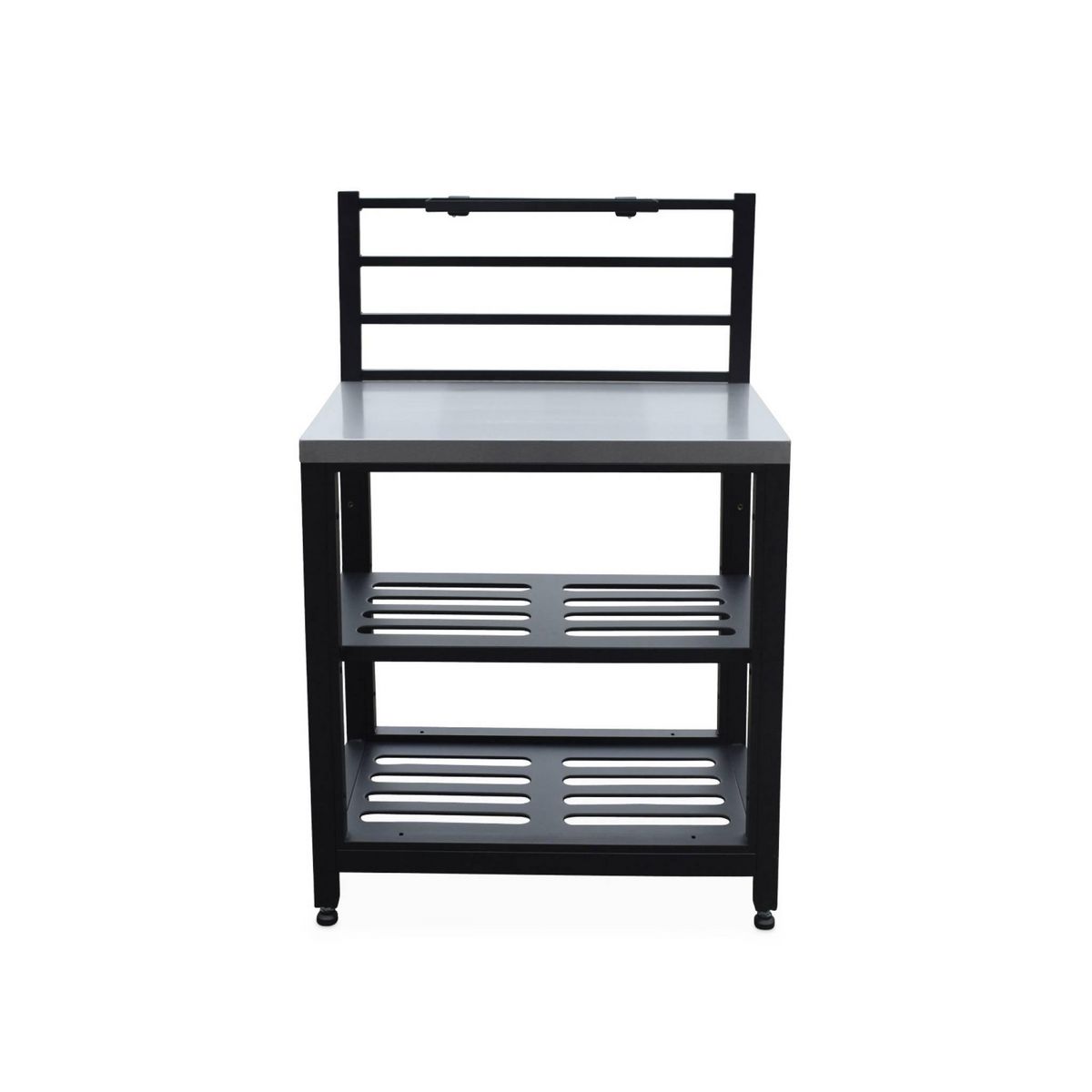 SWEEEK Cuisine extérieure en acier L80cm avec 2 étagères de rangement