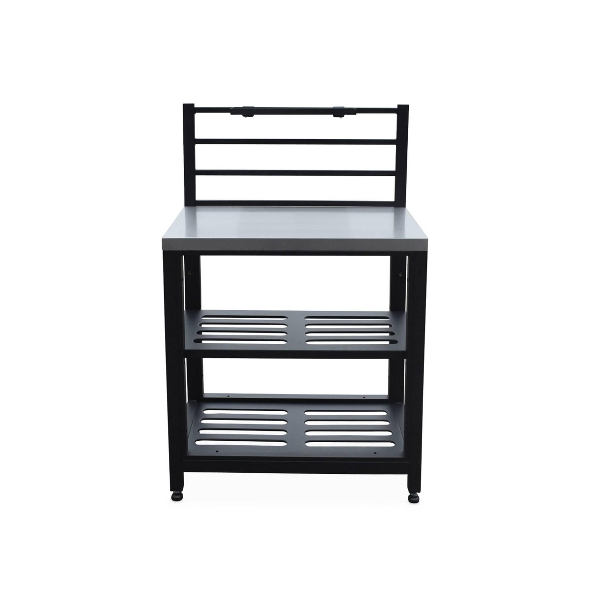 SWEEEK Cuisine extérieure en acier L80cm avec 2 étagères de rangement